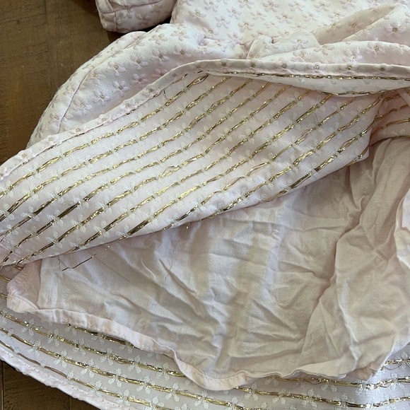 Zara pale pink floral metallic blouse - Picture 3 of 6